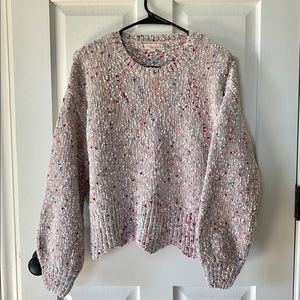 Cropped Chenille Sweater - Grey Multi